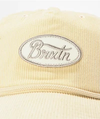 Brixton Parsons Netplus White Corduroy Snapback Hat