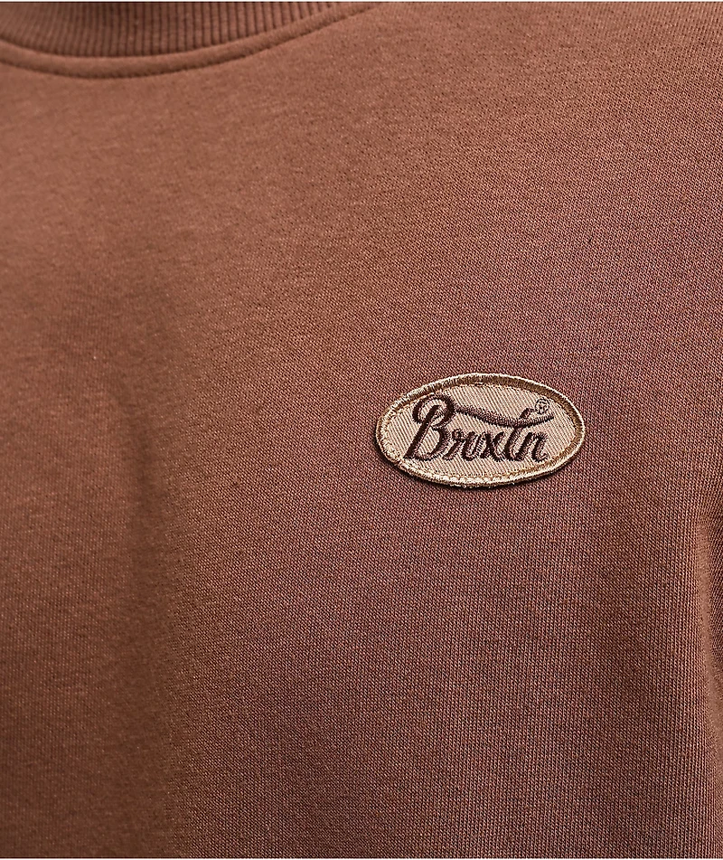Brixton Parsons Patch Pinecone Brown Crewneck Sweatshirt