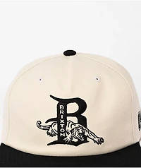 Brixton Predator Off White & Black Snapback Hat
