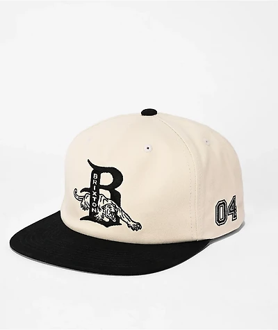Brixton Predator Off White & Black Snapback Hat