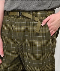Brixton Steady Cinch Green Houndstooth Taper Pants