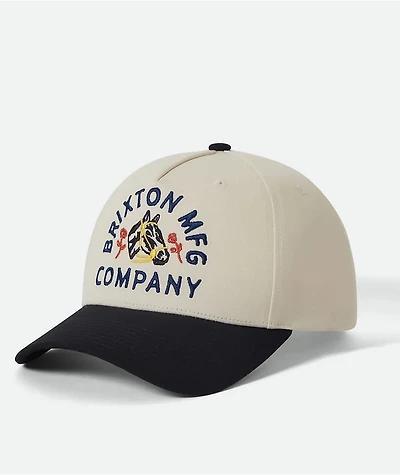 Brixton Trophy Horse Off White & Black Snapback Hat
