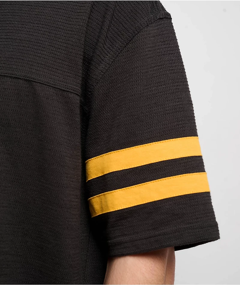 Brixton Vintage Washed Black & Ray Flower Mesh Football Jersey