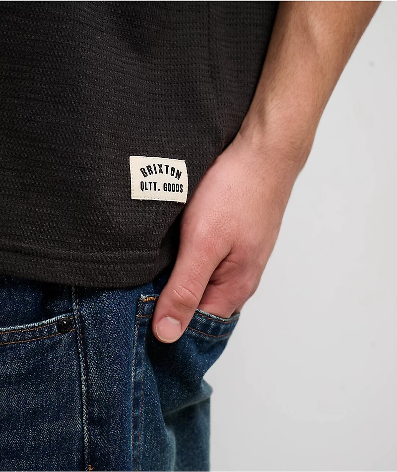 Brixton Vintage Washed Black & Ray Flower Mesh Football Jersey