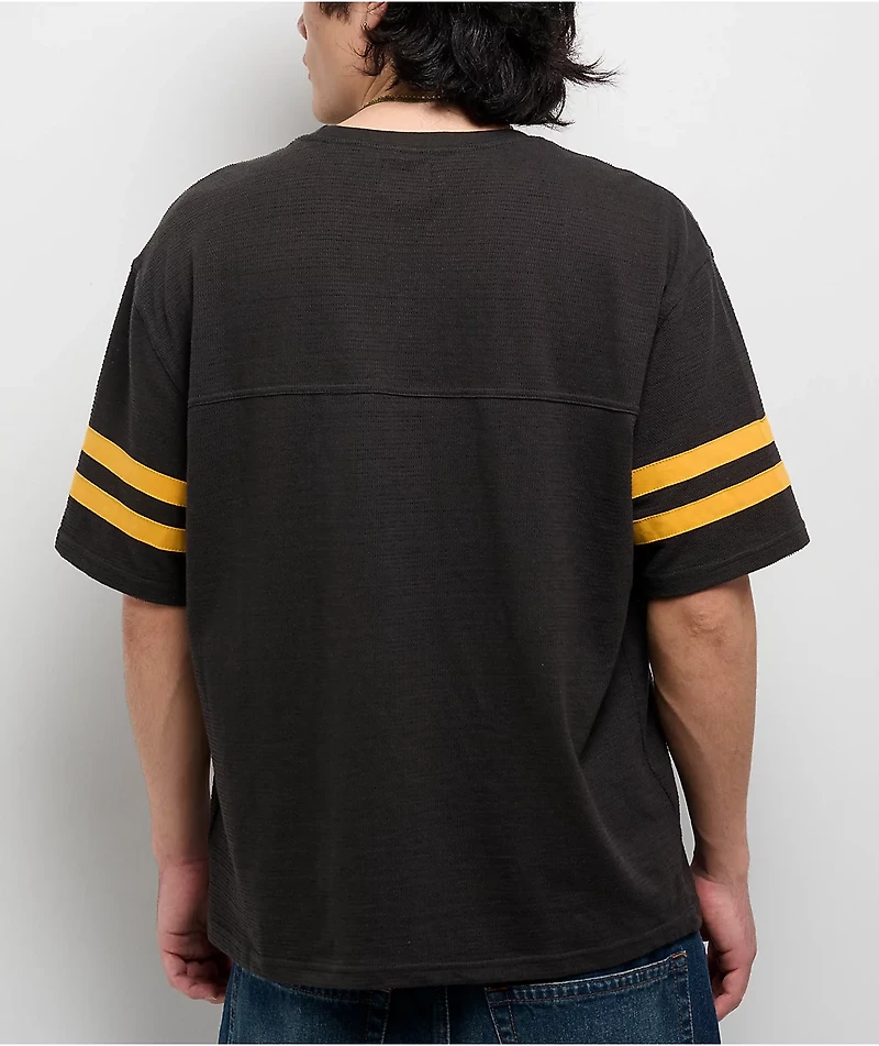 Brixton Vintage Washed Black & Ray Flower Mesh Football Jersey