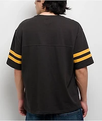 Brixton Vintage Washed Black & Ray Flower Mesh Football Jersey