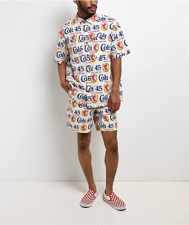 Brixton x Colt 45 Ivory Button Up Shirt