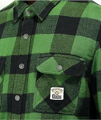 Brixton x Coors Bowery Green Plaid Flannel Shirt