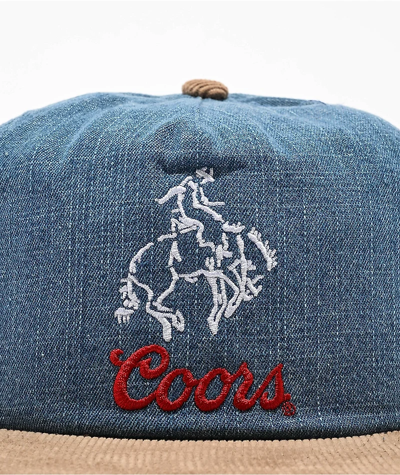 Brixton x Coors Colt Blue & Tan Snapback Hat