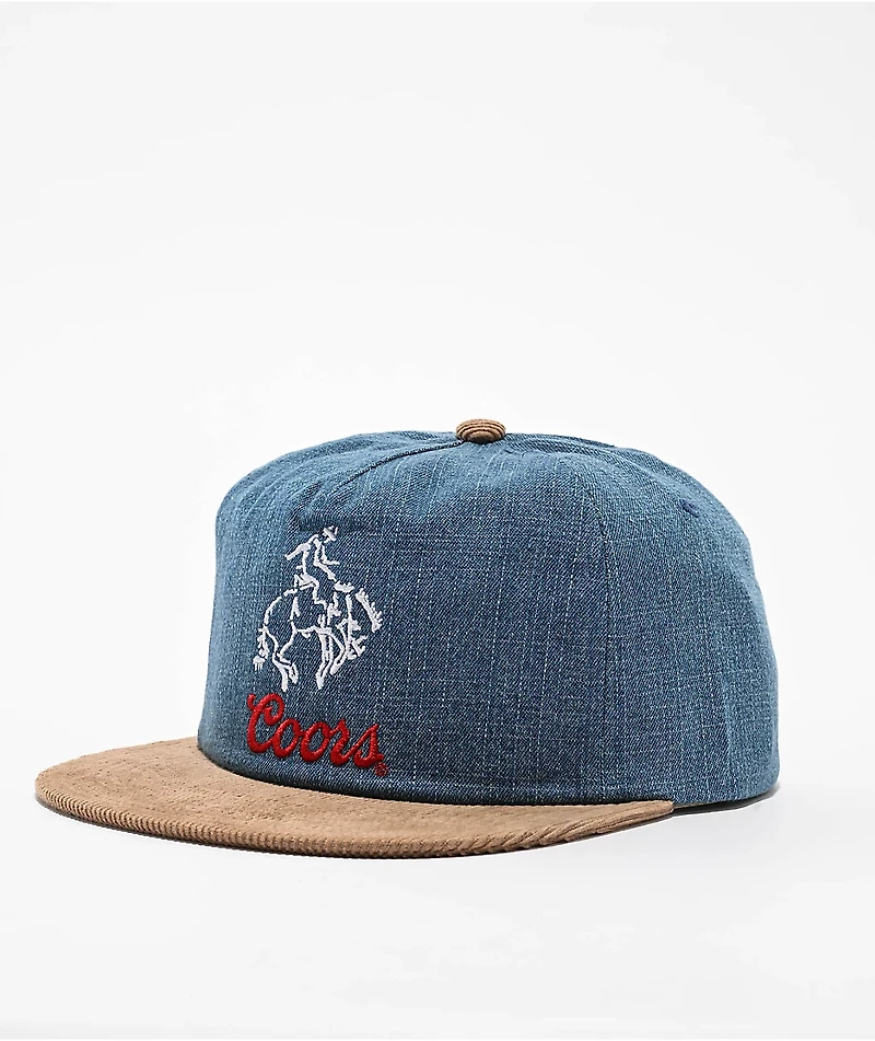Brixton x Coors Colt Blue & Tan Snapback Hat
