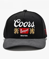 Brixton x Coors Griffin 3 Black Snapback Hat