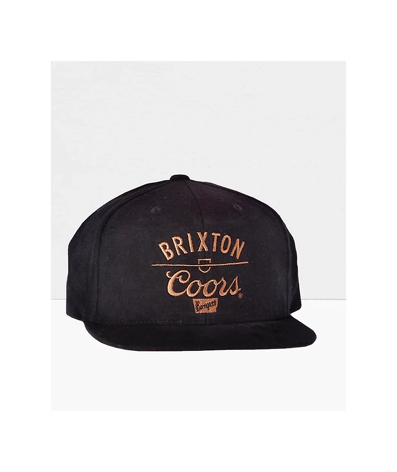 Brixton x Coors Labor Black Snapback Hat