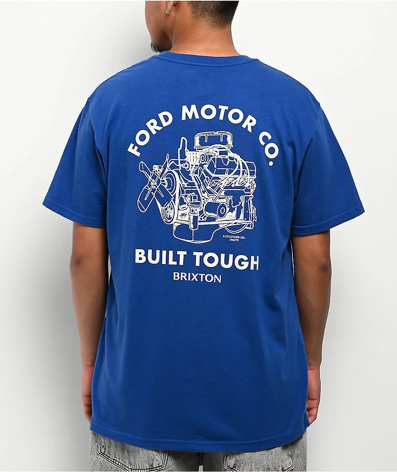 Brixton x Ford Built Tough Blue T-Shirt