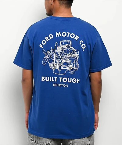 Brixton x Ford Built Tough Blue T-Shirt
