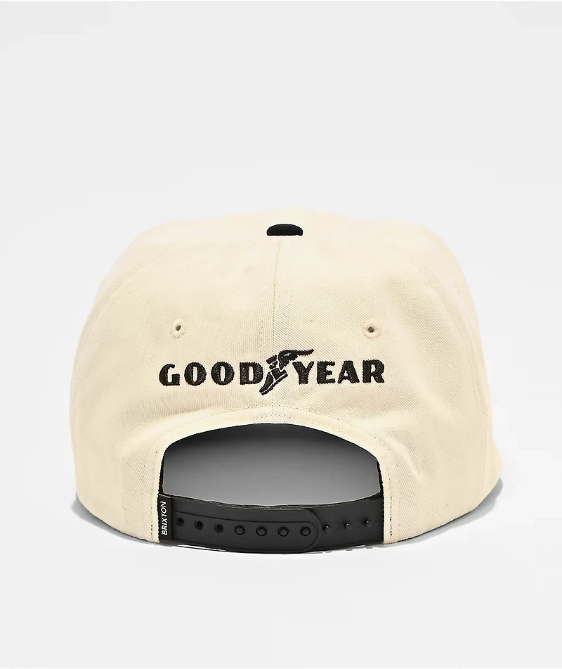 Brixton x Goodyear Speed White & Black Snapback Hat