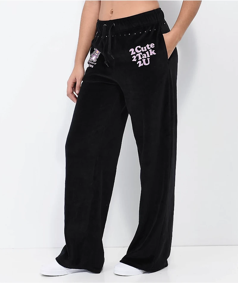 Broken Promises 2Cute Black Velour Sweatpants