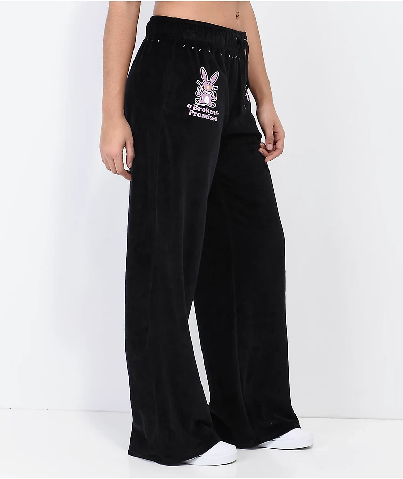 Broken Promises 2Cute Black Velour Sweatpants