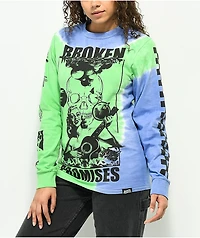 Broken Promises Acoustics Green & Purple Tie Dye Long Sleeve T-Shirt