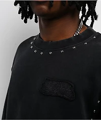 Broken Promises Adorned Black Crewneck Sweatshirt