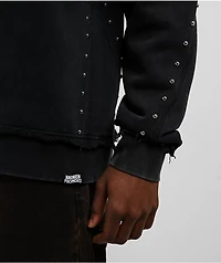 Broken Promises Adorned Black Crewneck Sweatshirt