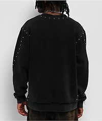 Broken Promises Adorned Black Crewneck Sweatshirt