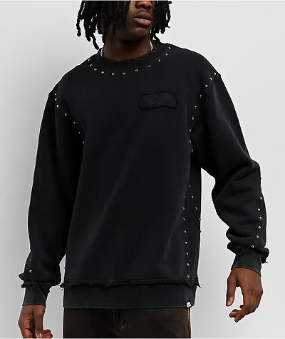 Broken Promises Adorned Black Crewneck Sweatshirt