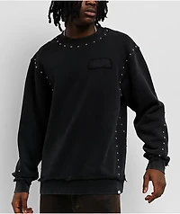 Broken Promises Adorned Black Crewneck Sweatshirt