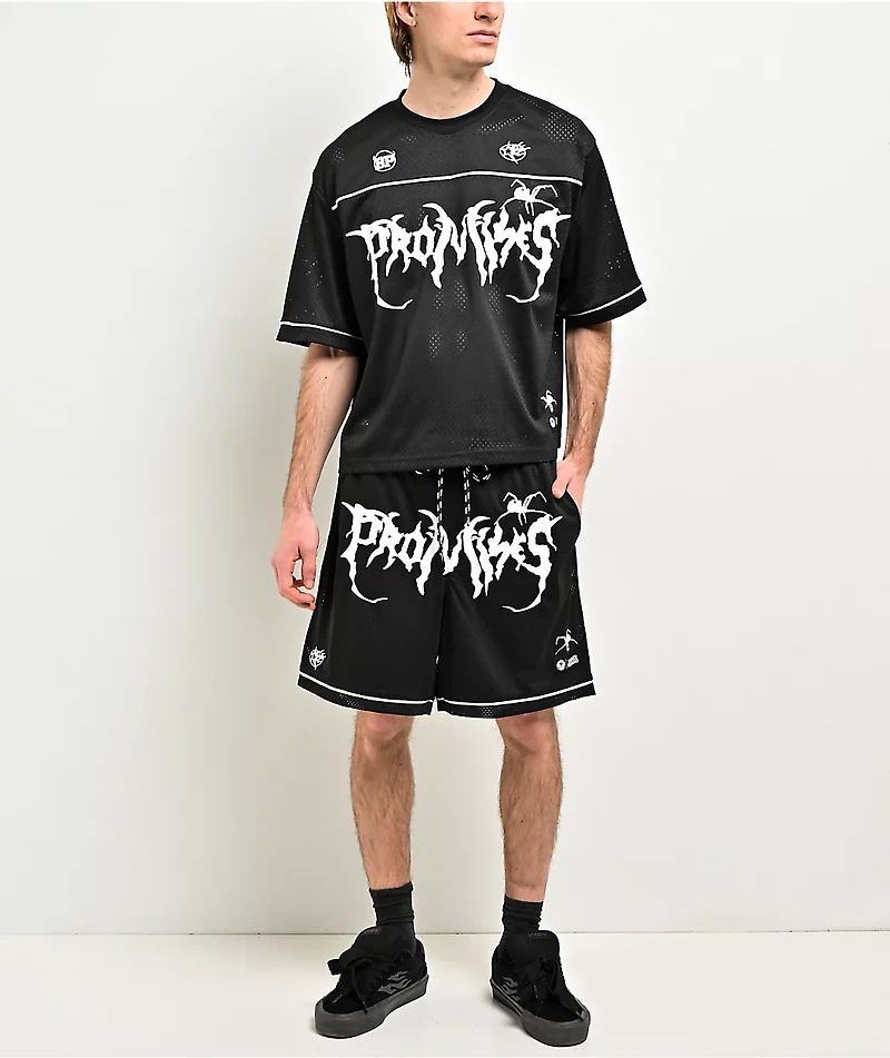Broken Promises Arachnid Black Mesh Crop Jersey