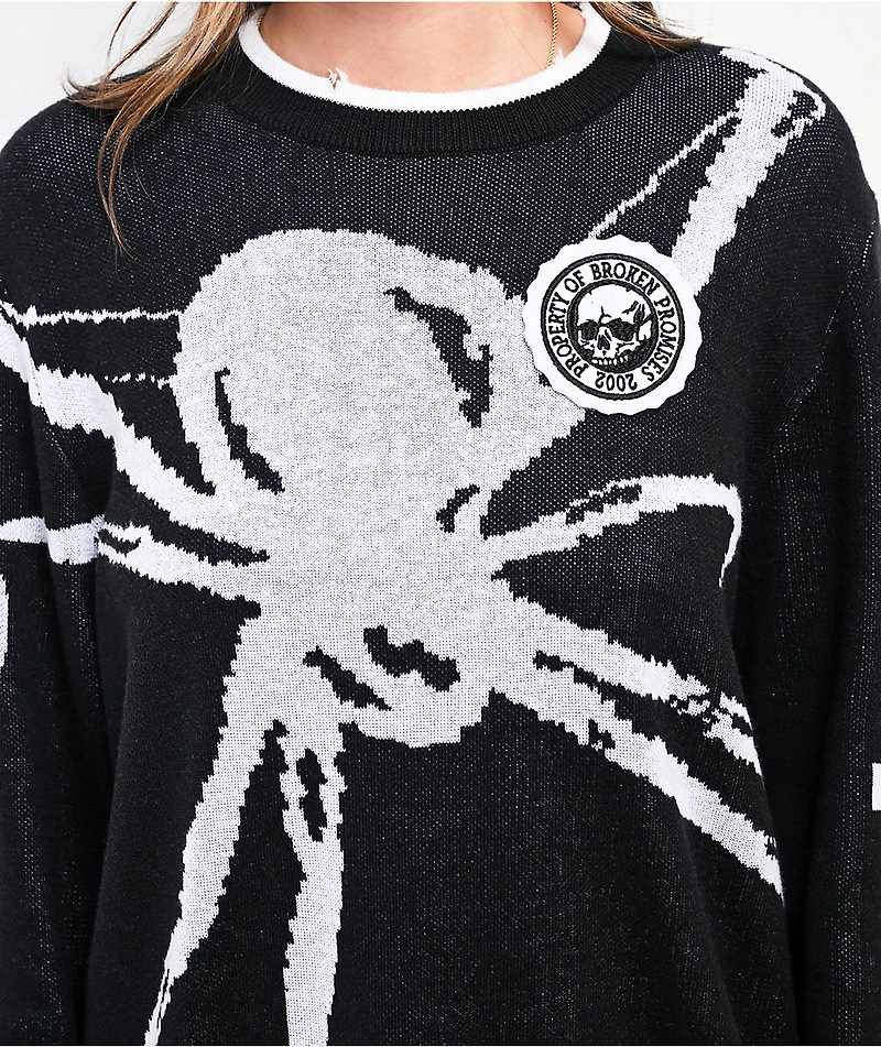 Broken Promises Arachnid Black Sweater