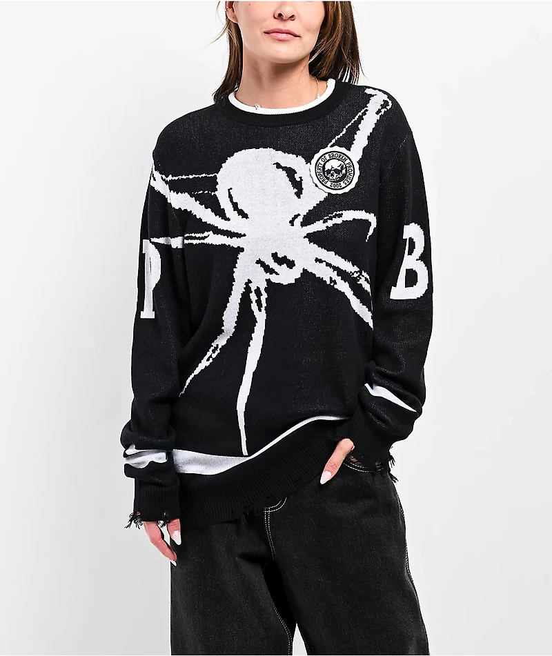 Broken Promises Arachnid Black Sweater