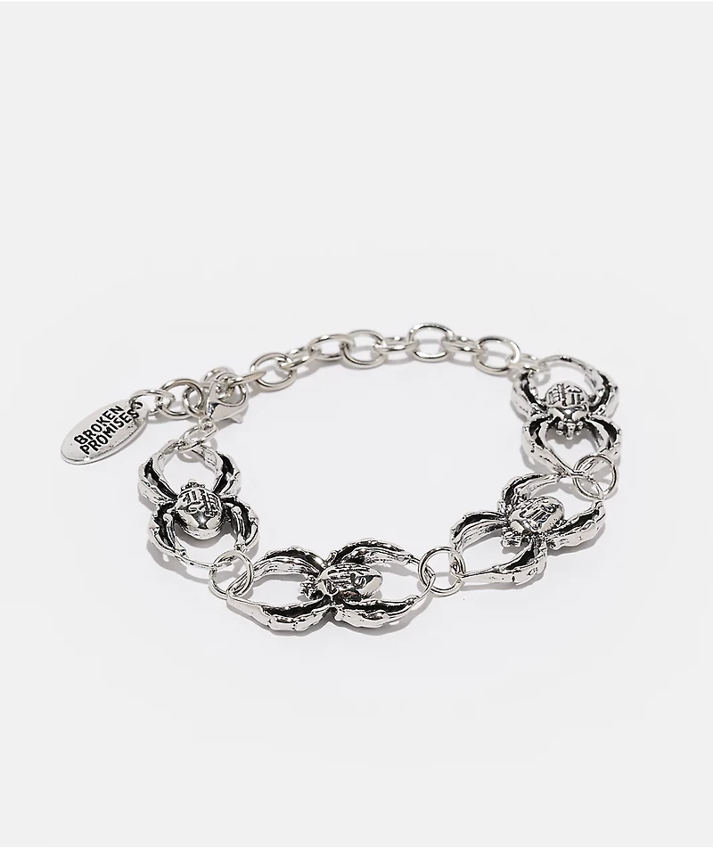 Broken Promises Arachnid Silver Bracelet