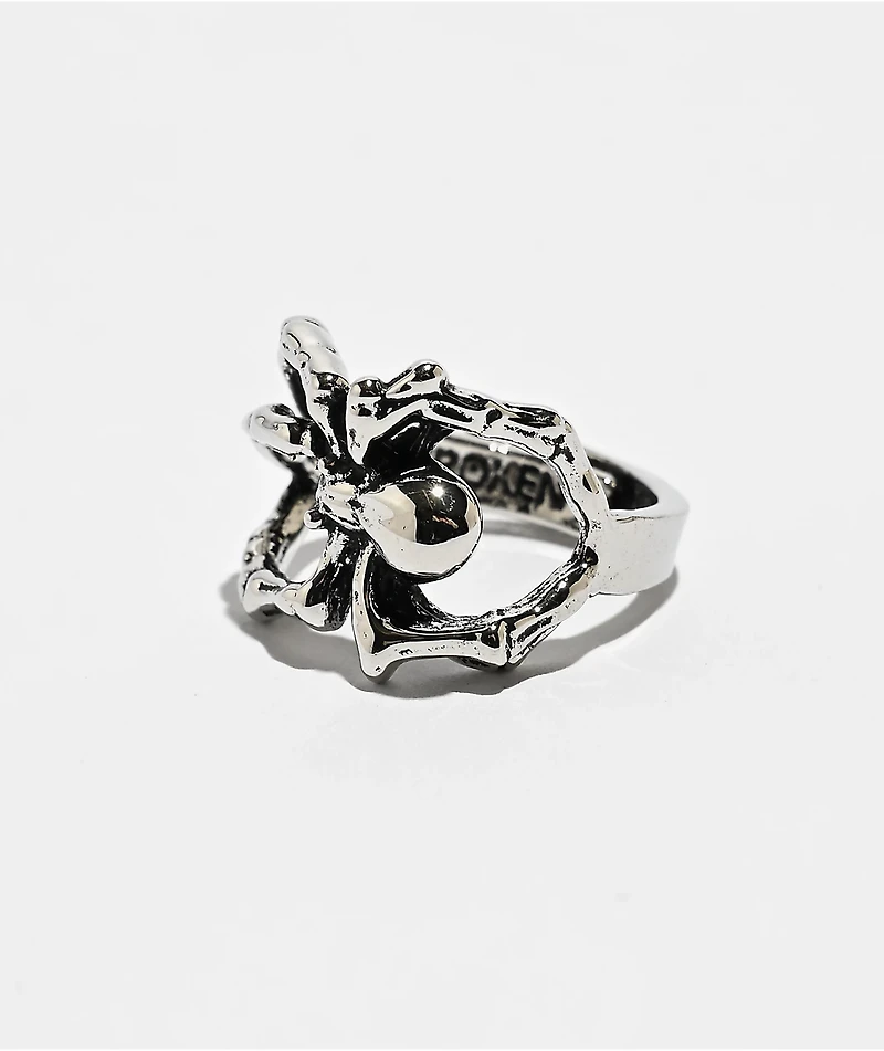 Broken Promises Arachnid Silver Ring