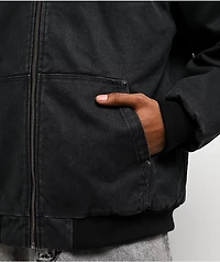 Broken Promises Barbed Black Wash Hooded Denim Jacket