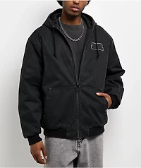 Broken Promises Barbed Black Wash Hooded Denim Jacket