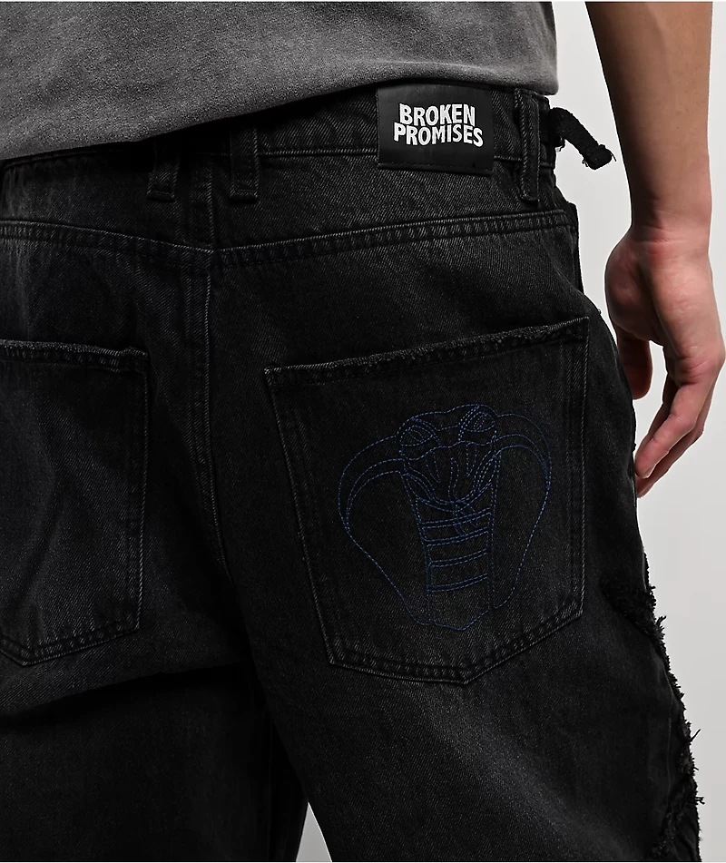 Broken Promises Barbed Black Wash Jeans