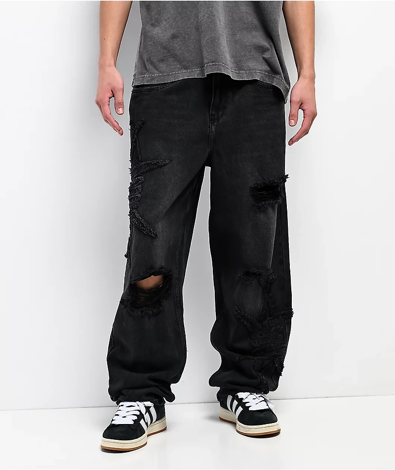 Broken Promises Barbed Black Wash Jeans