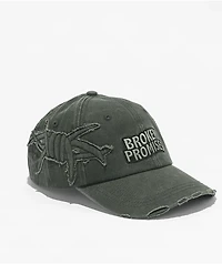 Broken Promises Barbed Dad Black Wash Strapback Hat