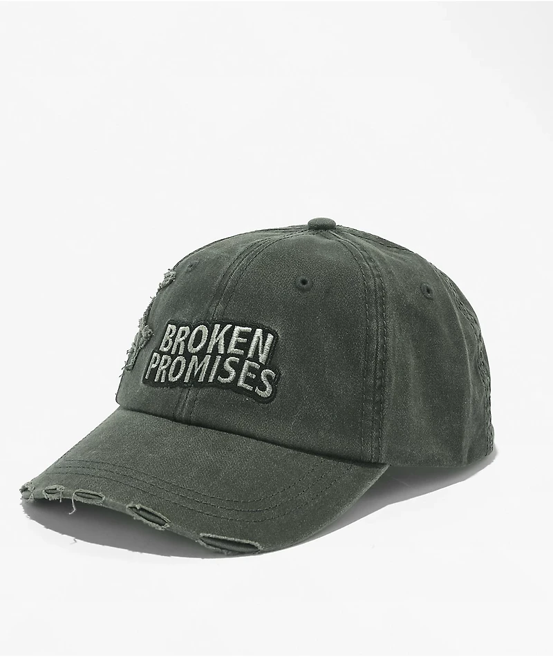 Broken Promises Barbed Dad Black Wash Strapback Hat