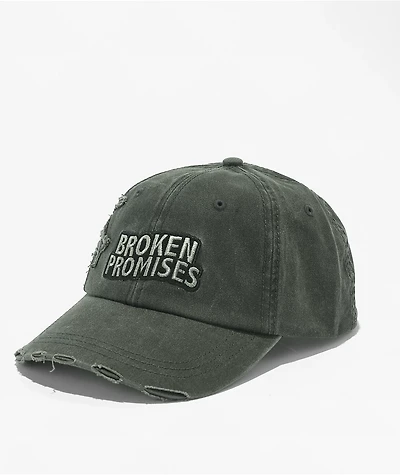 Broken Promises Barbed Dad Black Wash Strapback Hat