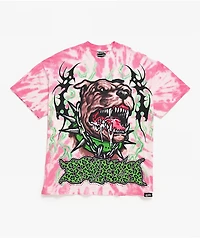 Broken Promises Barking Dead Pink Oversized Tie Dye T-Shirt