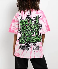 Broken Promises Barking Dead Pink Oversized Tie Dye T-Shirt