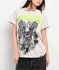 Broken Promises Beware Rhinestone Grey T-Shirt