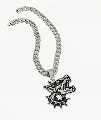 Broken Promises Big Bark 20" Silver Miami Cuban Necklace