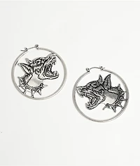 Broken Promises Big Bark Silver Hoop Earrings