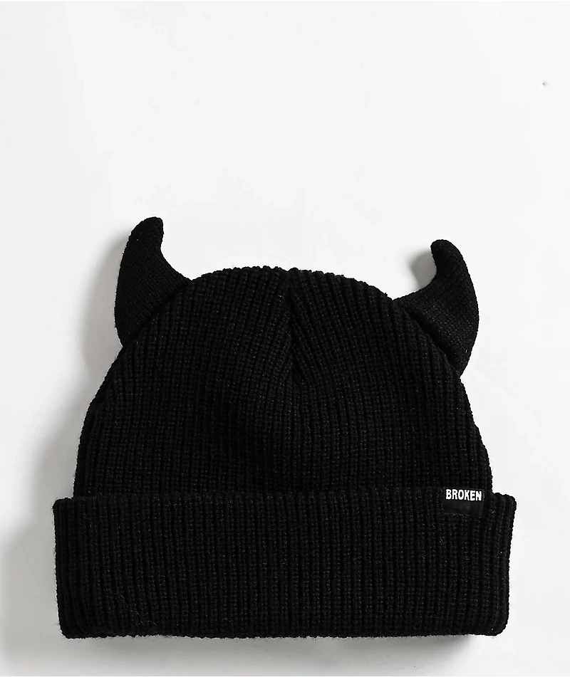 Broken Promises Black Horn Beanie