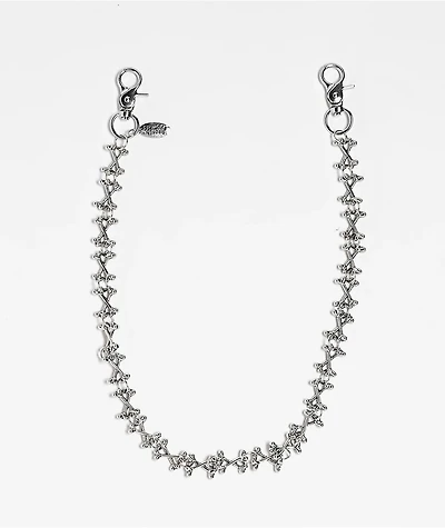 Broken Promises Bones Silver Pocket Chain