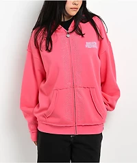 Broken Promises Bougie Rhinestone Pink Zip Hoodie
