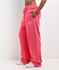 Broken Promises Bougie Rhinestoned Pink Baggy Sweatpants