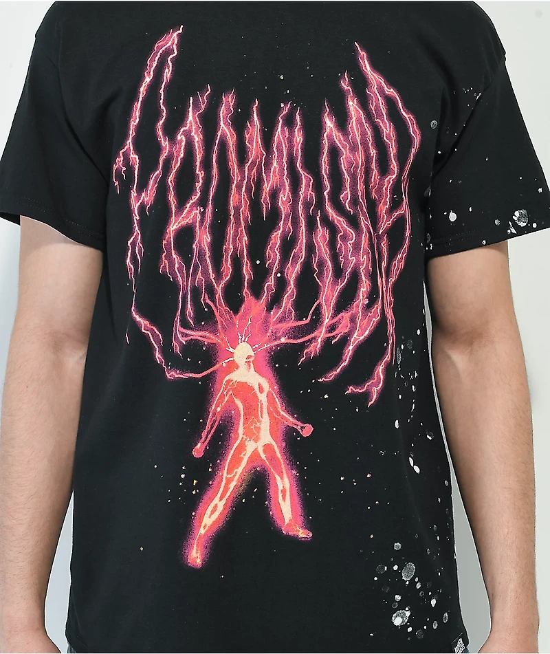 Broken Promises Brain Power Splatter Black T-Shirt