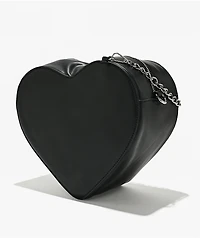 Broken Promises Breaking Heart Black Shoulder Bag